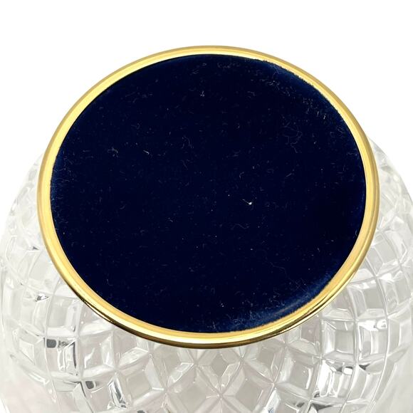 Vintage WATERFORD CRYSTAL "KILLARNEY" Footed Bowl 22 KARAT GOLD Finish 7" - Picture 6 of 8